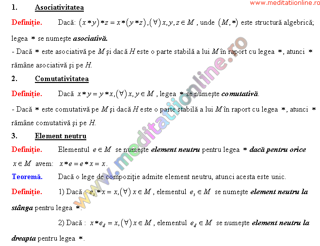 very nice Normalization Intervene Formule Matematica Legi de compozitie Proprietati generale